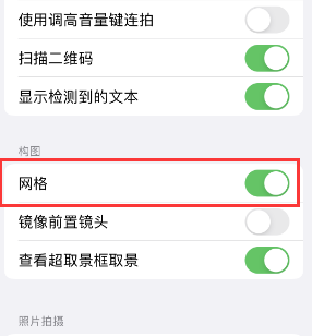 青州苹果手机维修网点分享iPhone如何开启九宫格构图功能